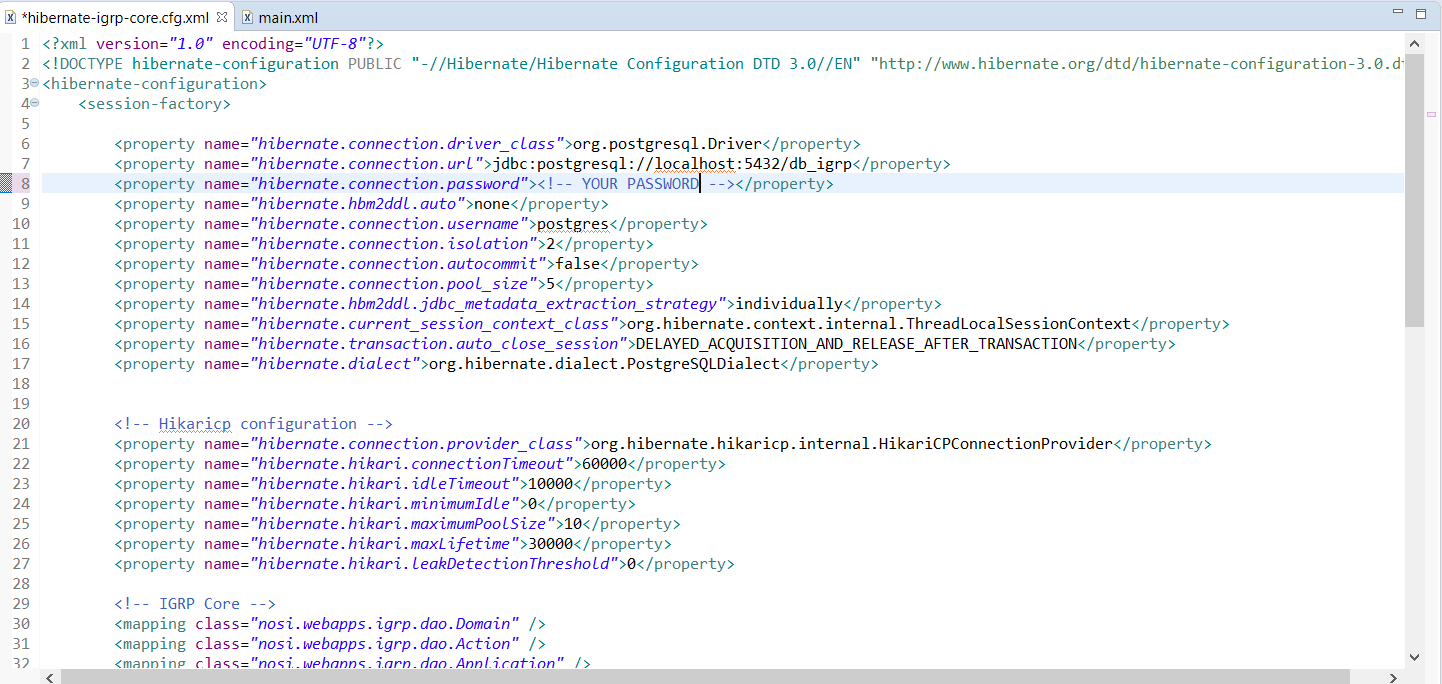 Password Base de Dados