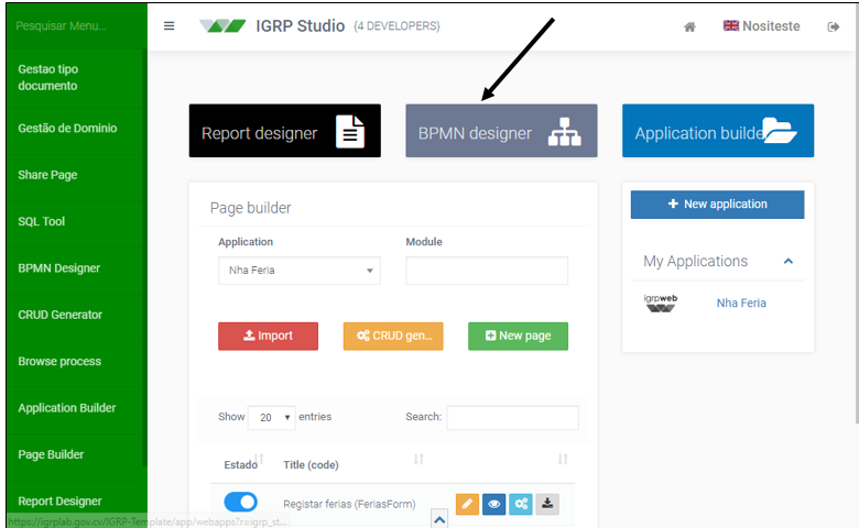Acesso ao BPMN Designer