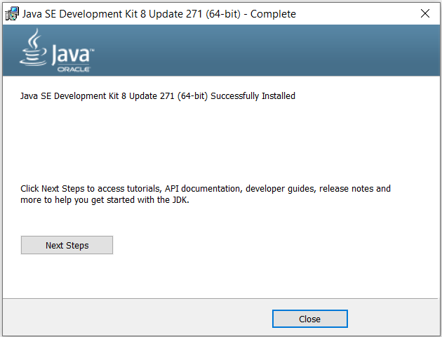 Fechar Instalação do JDK8
