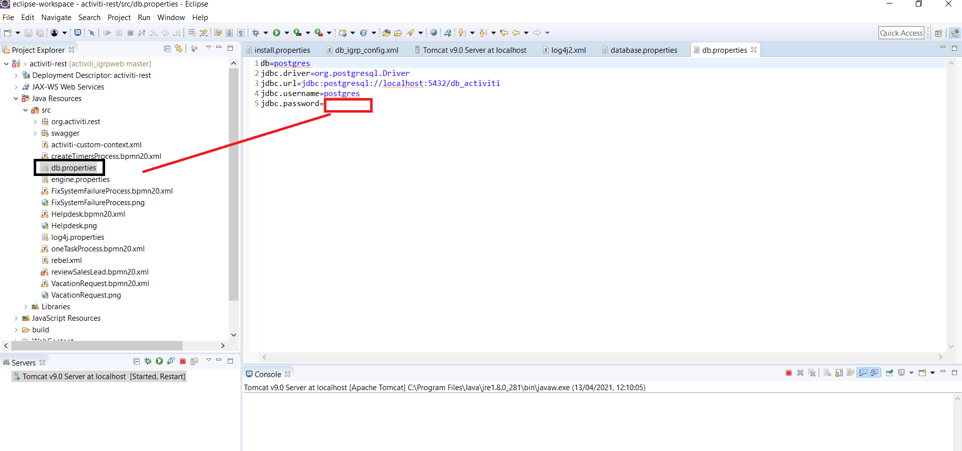 Configurar projeto Activi-rest