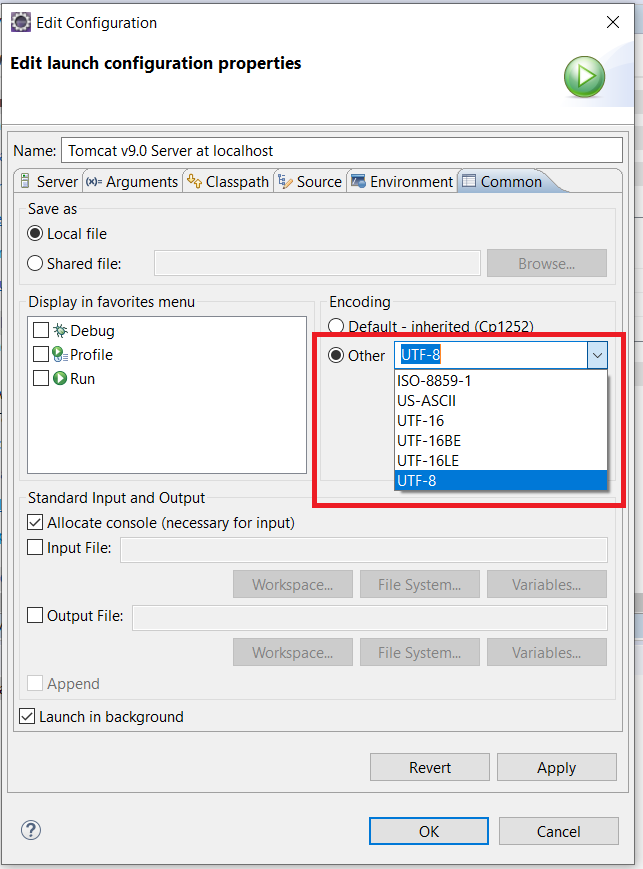 Alterar Encoding