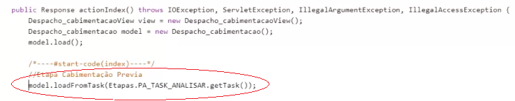 Utilização da função model.loadFromTask