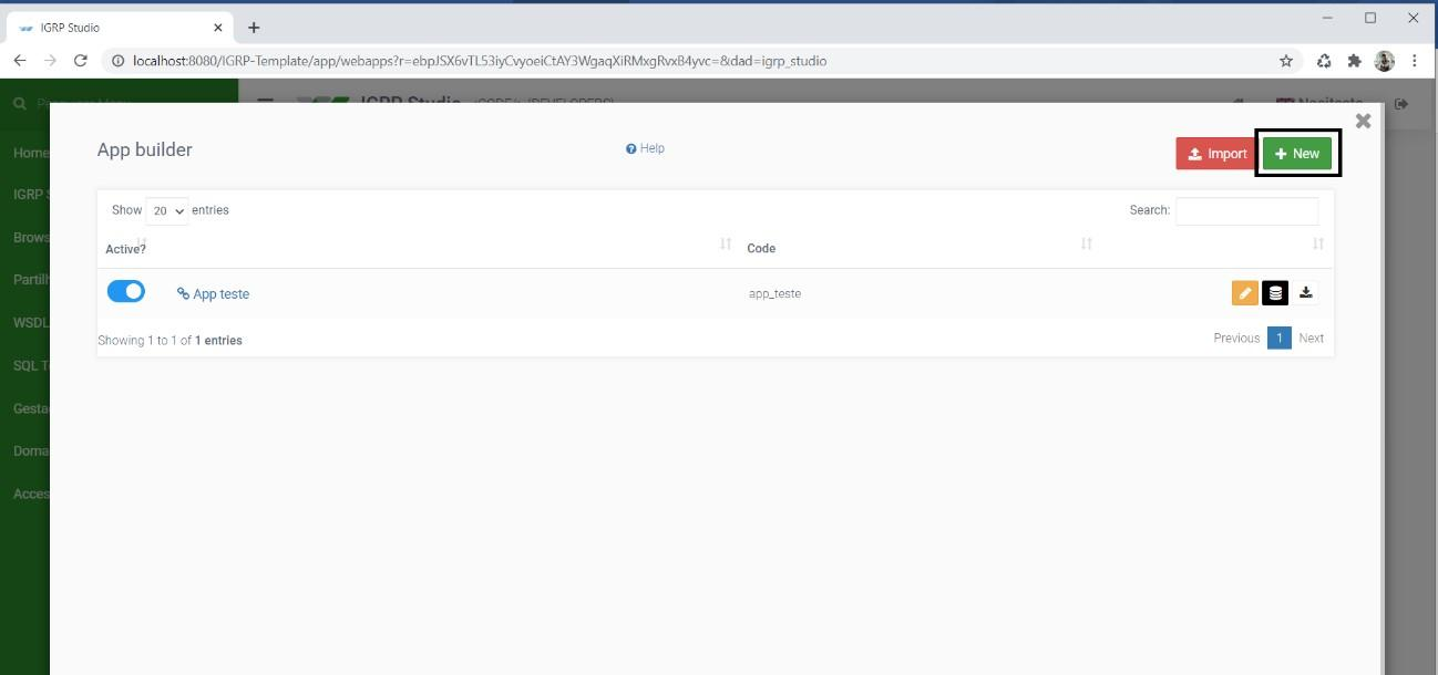 New Application Builder