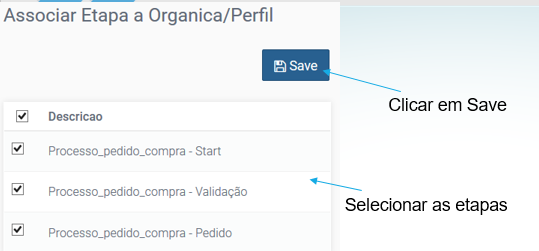 Seleção de Etapas