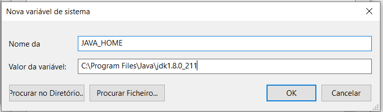 Selecionar JDK