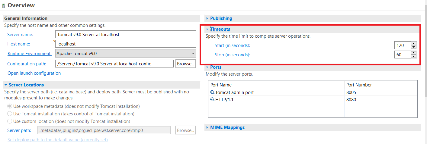 Configurar Timeouts