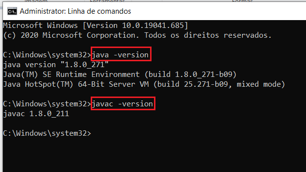 Ver Versão na linha de Comando
